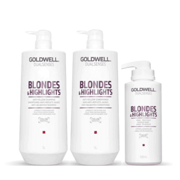 Goldwell Dualsenses Blondes and Highlights Big Bottle Trio Bundle Halo Hair & Skin - rosehipskincare.com.au